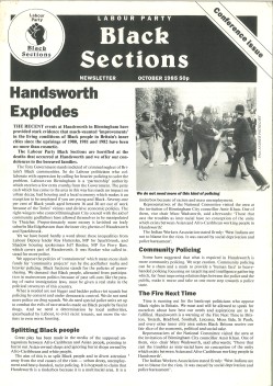 Black Sections newsletter October 1985