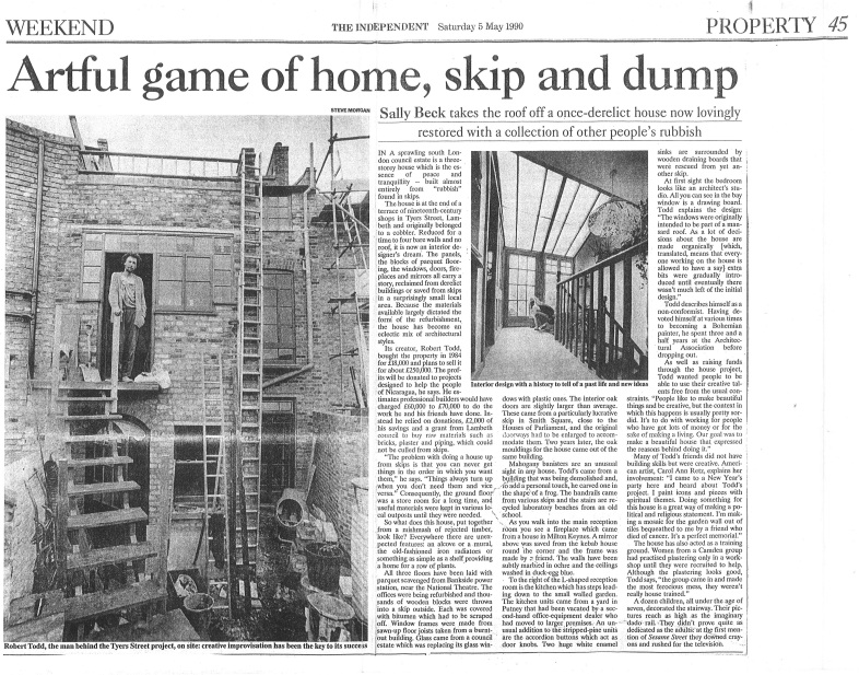 John Todd article Independent May 1990